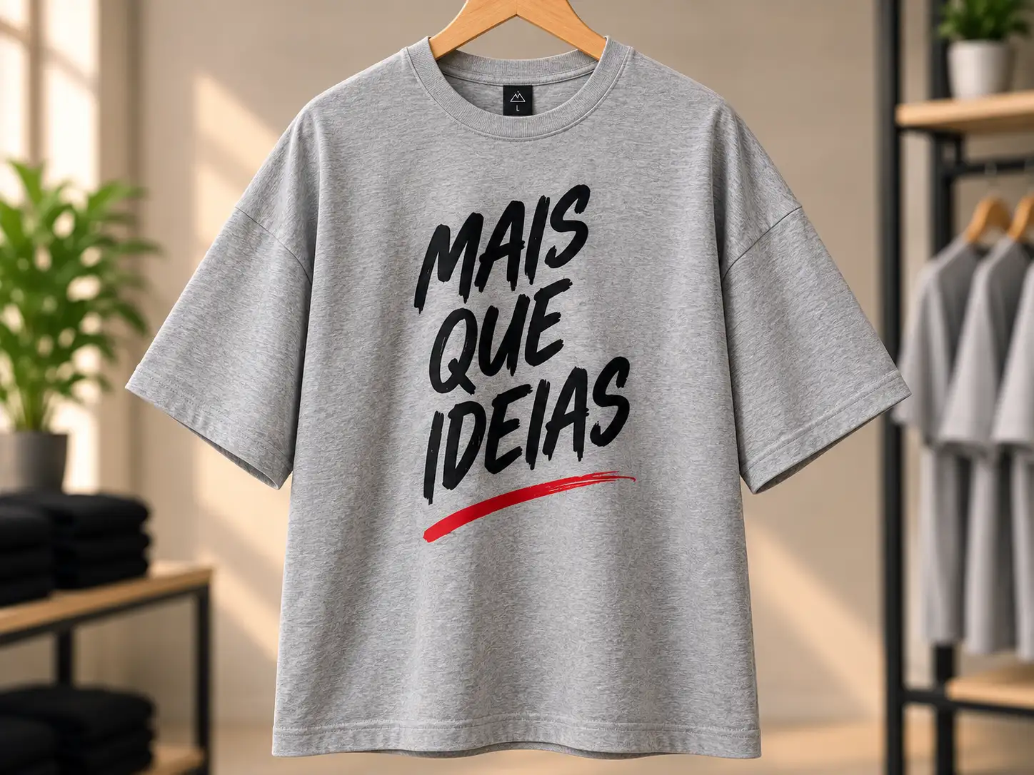 Camiseta Oversized cinza mescla personalizada
