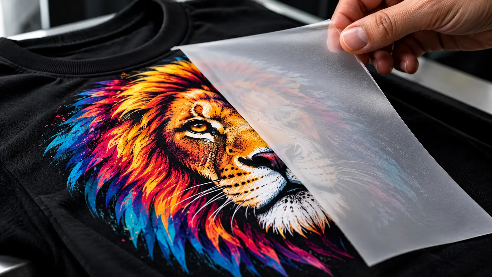 Aplicação de estampa DTF em camiseta